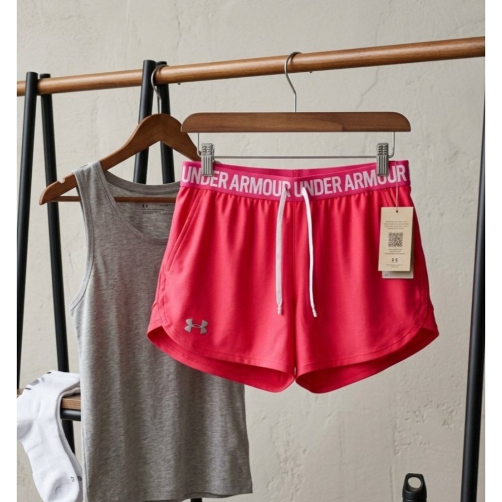 Under Armour Womens Play Up Shorts Pink Athletic Gym Running Shorts